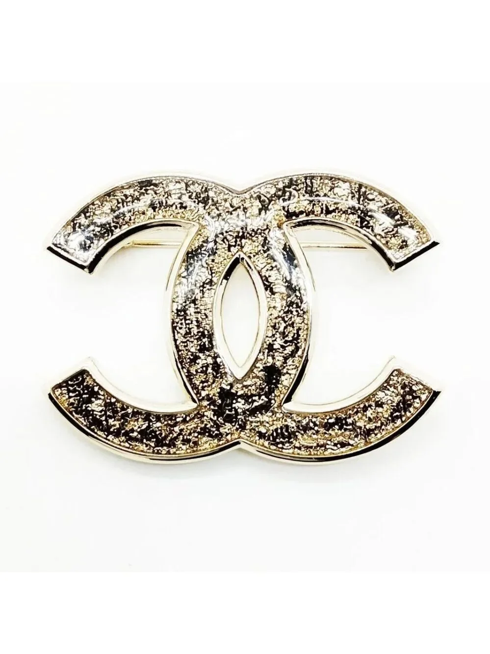 Chanel Brooch Pin Gold Black B24 B 597-050925